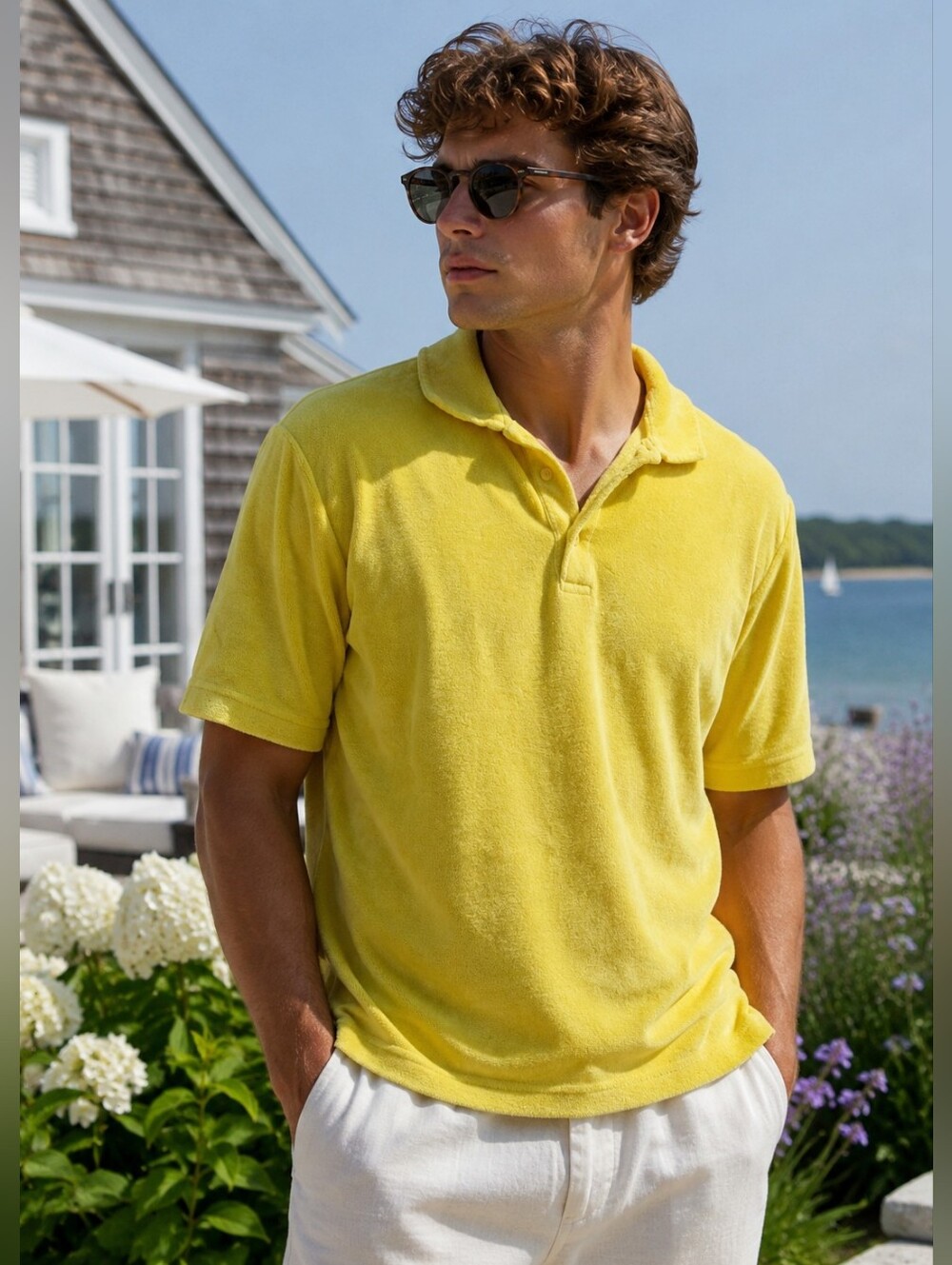 04651 • Men's Polo Shirt | Terry Cloth in Yellow EUC